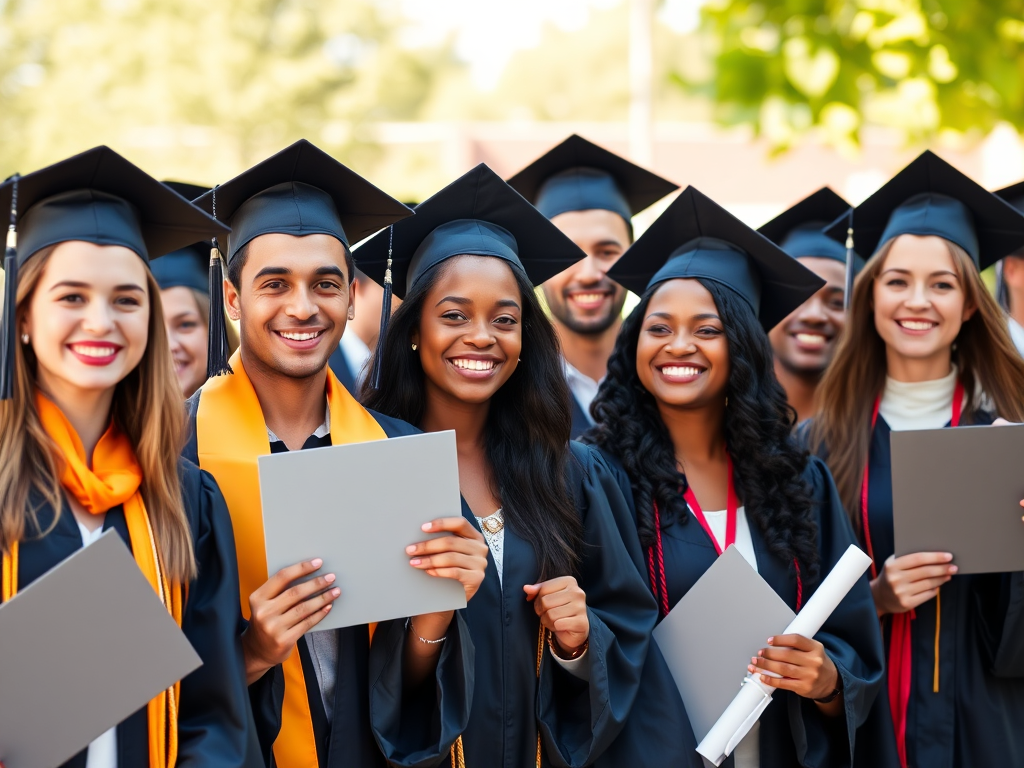 um grupo de pessoas em vestidos de formatura
